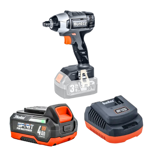 מפתח רטיטה 18V סוללה 4Ah ומטען 100314-005 Hunter 100314-005-1-4