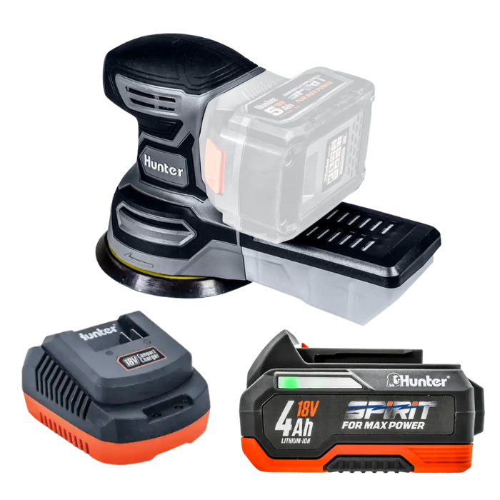 מלטשת 18V סוללה 4AH + מטען 100502-001 Hunter