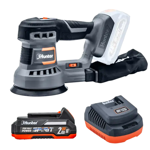 מלטשת 18V סוללה 2AH ומטען 100502-002 Hunter 100502-002-1-2