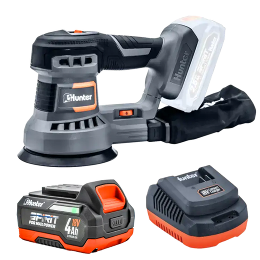 מלטשת 18V סוללה 4AH ומטען 100502-002 Hunter 100502-002-1-4