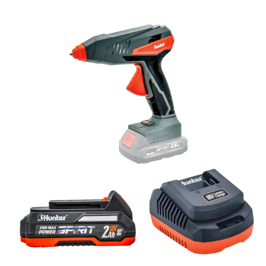 אקדח דבק חם 18V סוללה 2AH ומטען Hunter| 100701-007 Hunter 100701-007