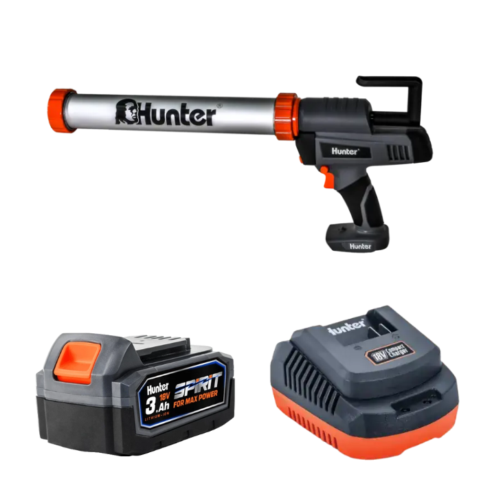 אקדח סיכה נטען 18V סוללה 3AH ומטען HUNTER 101812-015