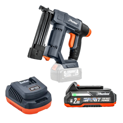 אקדח סיכות ומסמרים 18V סוללה 2Ah ומטען 102102-004 Hunter 102102-004-1-2