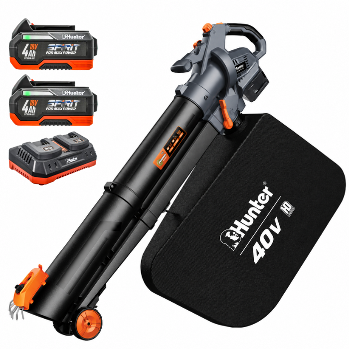 מפוח עלים 40V שתי סוללות 4AH ומטען 102903-013 Hunter